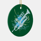 Trumpet-kerstversiering Keramisch Ornament (Rechts)