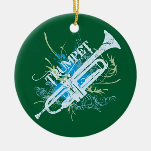 Trumpet-kerstversiering Keramisch Ornament (Voorkant)