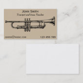 Trumpet leraar muziekdocent visitekaartje (Voorkant / Achterkant)