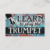 Trumpet Lessons Visitekaartjes - Blauw rood (Voorkant)
