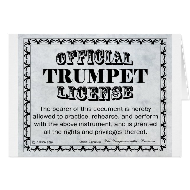 Trumpet-licentie (Voorkant Horizontaal)