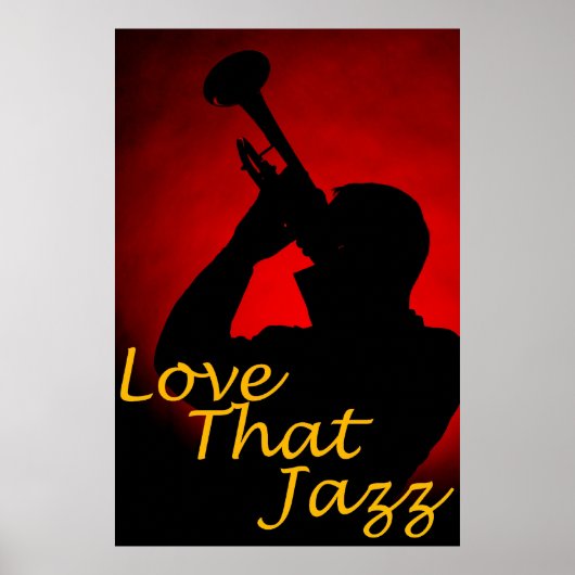 Trumpet "Love that Jazz"-Poster Poster (Voorkant)