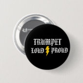 Trumpet: Luid- en roodButton Ronde Button 5,7 Cm (Voorkant /achterkant)