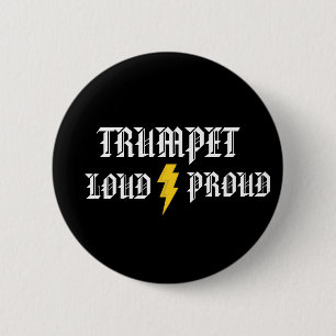 Trumpet: Luid- en roodButton Ronde Button 5,7 Cm