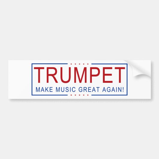 TRUMPET - Maak muziek weer geweldig! Bumpersticker (Voorkant)