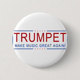 TRUMPET - Maak muziek weer geweldig! Ronde Button 5,7 Cm