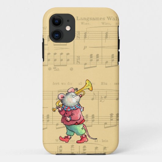 Trumpet-muis op vel muziek - Hoesje-nate iPhone 5 Case-Mate iPhone Case (Achterkant)