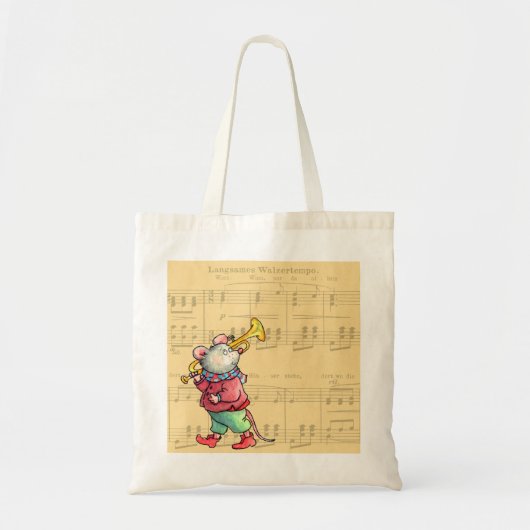 Trumpet-muis op vel muziek - tas (Voorkant)
