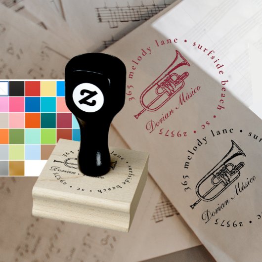  Trumpet Music Band Chorus Return-adres Rubberstempel