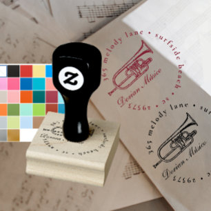 Trumpet Music Band Chorus Return-adres Rubberstempel