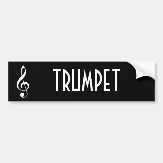Trumpet Music Bumpersticker Gift (Voorkant)