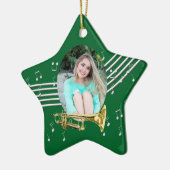 Trumpet Music Green Star-keramische versiering Keramisch Ornament (Links)