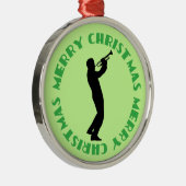 Trumpet Music Merry Kerstkerkeepomwille Ornament (Rechts)
