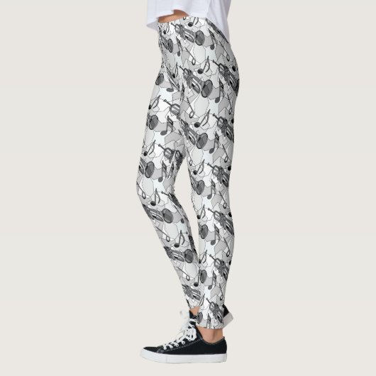 Trumpet Music Note Fragmenten Leggings (Links)