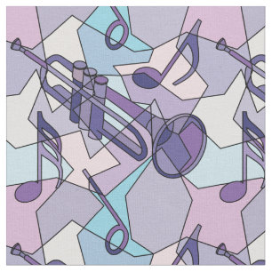 Trumpet Music Note Fragmenten Stof
