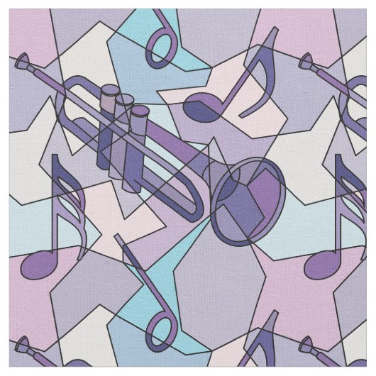 Trumpet Music Note Fragmenten Stof (Close Up)