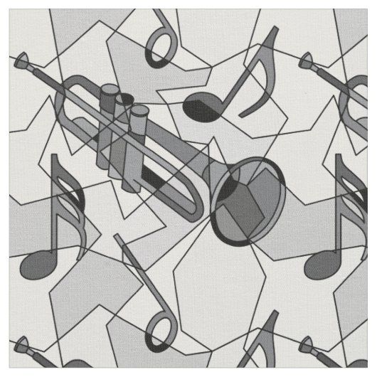 Trumpet Music Note Fragmenten Stof (Close Up)