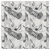 Trumpet Music Note Fragmenten Stof (Swatch)