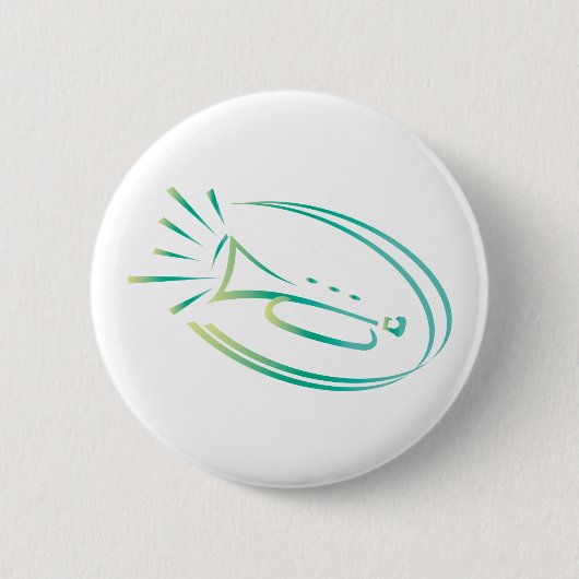 Trumpet Music Oval Ronde Button 5,7 Cm (Voorkant)