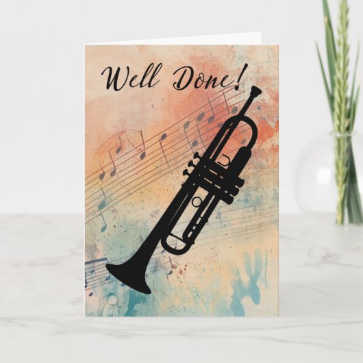 Trumpet Music Performance gefeliciteerd Kaart (Voorkant)