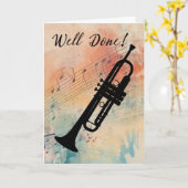 Trumpet Music Performance gefeliciteerd Kaart (Gele Bloem)