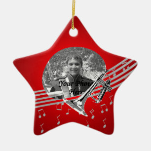 Trumpet Music Red Keramisch Ornament