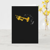 Trumpet Music Sheet Musician Jazz Kaart (Gele Bloem)