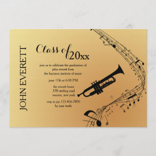 Trumpet Musical Instrument Invitation Kaart