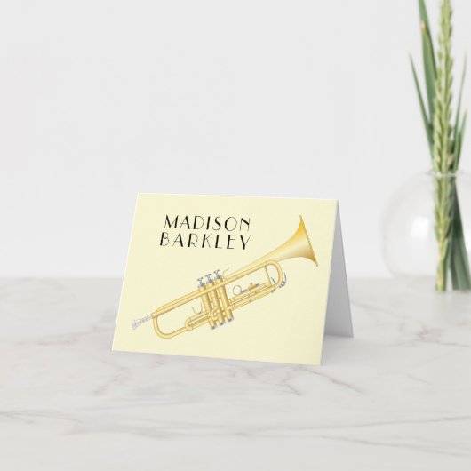 Trumpet Musician Band Teacher Note Card Notitiekaartje (Voorkant)