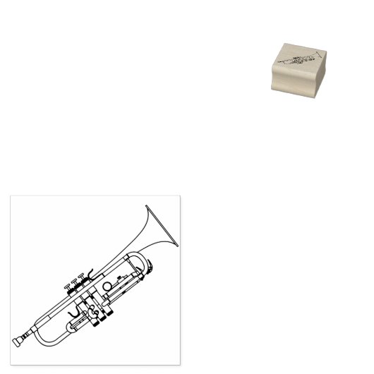 Trumpet Musician Band Teacher Rubber Stamp Rubberstempel (Gestempeld)