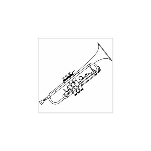 Trumpet Musician Band Teacher Rubber Stamp Rubberstempel (Afrduk)
