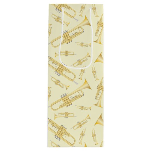 Trumpet Musician Band Teacher Wijn Cadeautas (Voorkant)