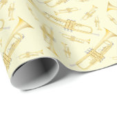 Trumpet Musician Band Teacher Wrapping Paper Cadeaupapier (Rol Hoek)