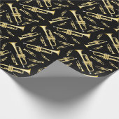 Trumpet Musician Band Teacher Wrapping Paper Cadeaupapier (Hoek)