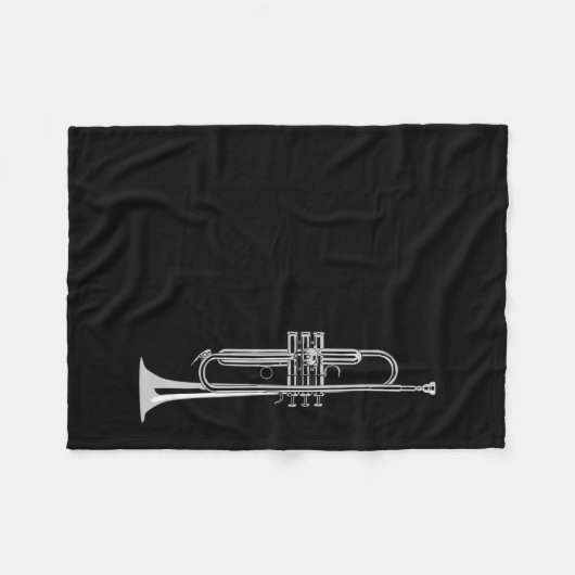Trumpet Musician Fleece Deken (Voorkant (Horizontaal))