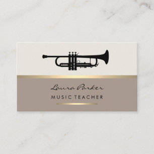 Trumpet Musician Music Teacher Instrument Gold Visitekaartje