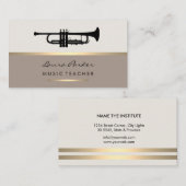 Trumpet Musician Music Teacher Instrument Gold Visitekaartje (Voorkant / Achterkant)