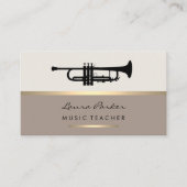 Trumpet Musician Music Teacher Instrument Gold Visitekaartje (Voorkant)