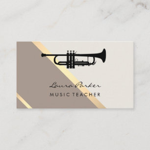 Trumpet Musician Music Teacher Instrument Gold Visitekaartje