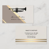 Trumpet Musician Music Teacher Instrument Gold Visitekaartje (Voorkant / Achterkant)