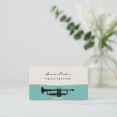 Trumpet Musician Music Teacher Instrument Gold Visitekaartje (Staand voorkant)