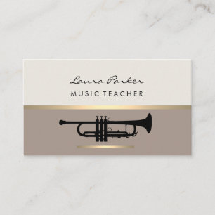 Trumpet Musician Music Teacher Instrument Gold Visitekaartje