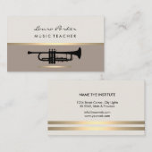 Trumpet Musician Music Teacher Instrument Gold Visitekaartje (Voorkant / Achterkant)