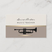 Trumpet Musician Music Teacher Instrument Gold Visitekaartje (Voorkant)
