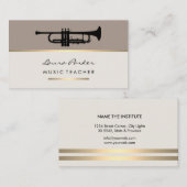 Trumpet Musician Music Teacher Instrument Gold Visitekaartje (Voorkant / Achterkant)