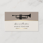 Trumpet Musician Music Teacher Instrument Gold Visitekaartje (Voorkant)