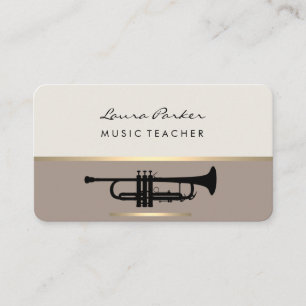 Trumpet Musician Music Teacher Instrument Gold Visitekaartje