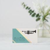 Trumpet Musician Music Teacher Retro Gold Visitekaartje (Staand voorkant)