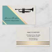 Trumpet Musician Music Teacher Retro Gold Visitekaartje (Voorkant / Achterkant)