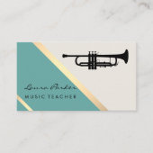 Trumpet Musician Music Teacher Retro Gold Visitekaartje (Voorkant)